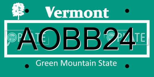 AOBB24 Vermont License Plate