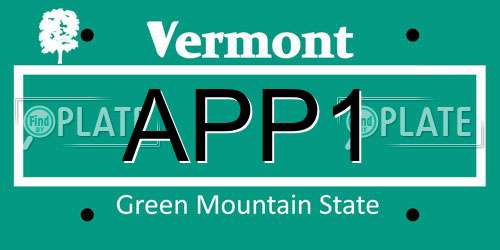APP1 Vermont License Plate