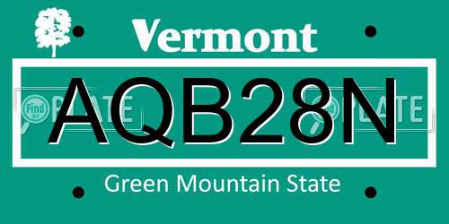 AQB28N Vermont License Plate