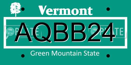 AQBB24 Vermont License Plate