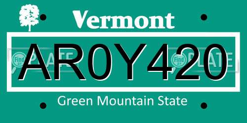 AR0Y420 Vermont License Plate
