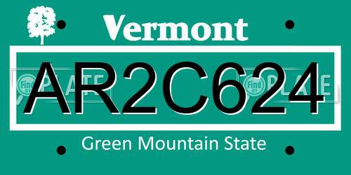 AR2C624 Vermont License Plate