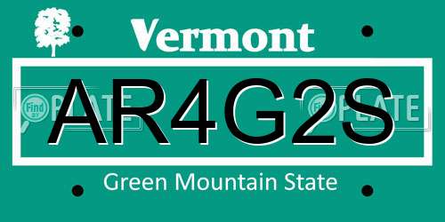 AR4G2S Vermont License Plate