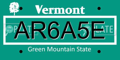 AR6A5E Vermont License Plate