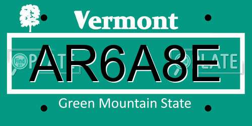 AR6A8E Vermont License Plate