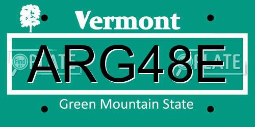 ARG48E Vermont License Plate