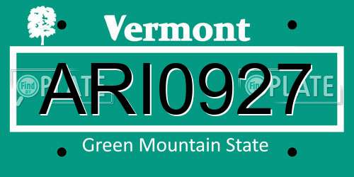 ARI0927 Vermont License Plate
