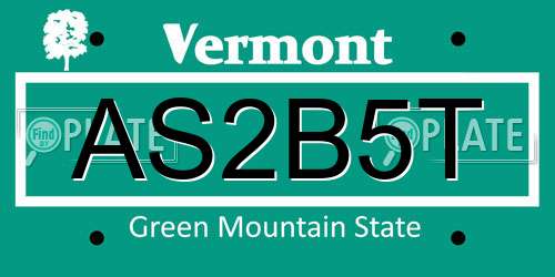 AS2B5T Vermont License Plate