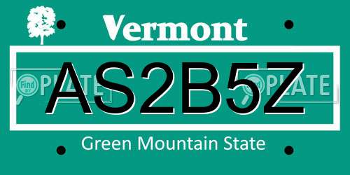 AS2B5Z Vermont License Plate