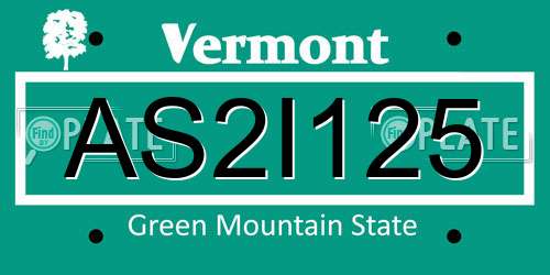 AS2I125 Vermont License Plate