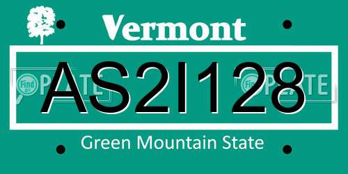 AS2I128 Vermont License Plate