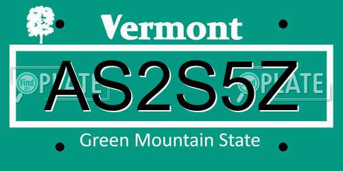 AS2S5Z Vermont License Plate