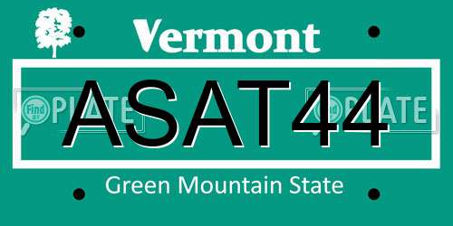 ASAT44 Vermont License Plate