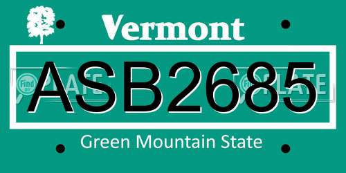 ASB2685 Vermont License Plate