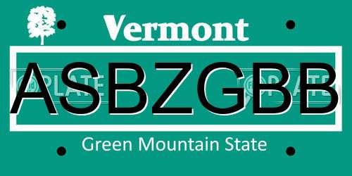 ASBZGBB Vermont License Plate