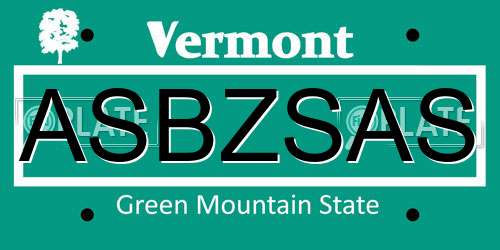 ASBZSAS Vermont License Plate