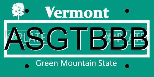 ASGTBBB Vermont License Plate