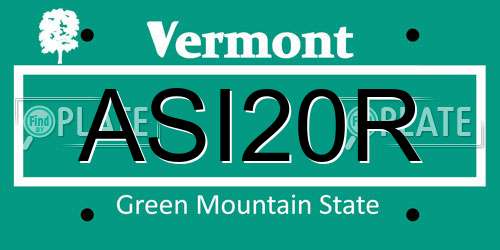 ASI20R Vermont License Plate