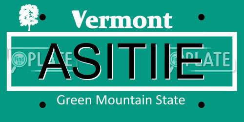 ASITIIE Vermont License Plate