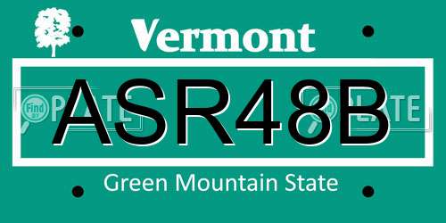 ASR48B Vermont License Plate