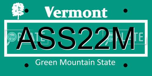ASS22M Vermont License Plate