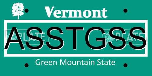 ASSTGSS Vermont License Plate