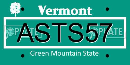 ASTS57 Vermont License Plate