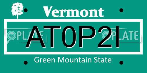 AT0P2I Vermont License Plate