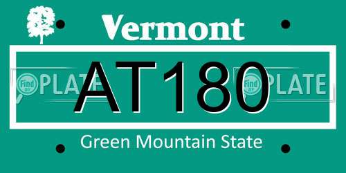 AT180 Vermont License Plate