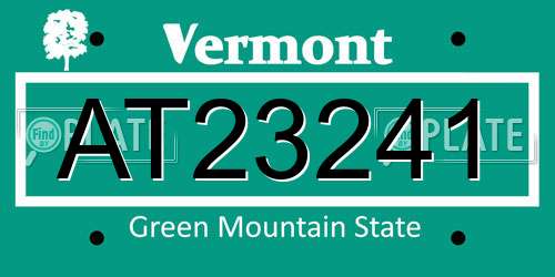 AT23241 Vermont License Plate