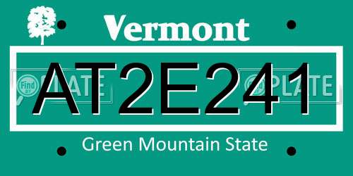 AT2E241 Vermont License Plate