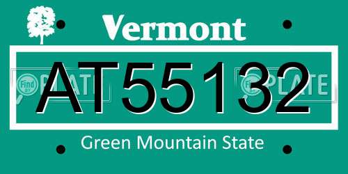 AT55132 Vermont License Plate