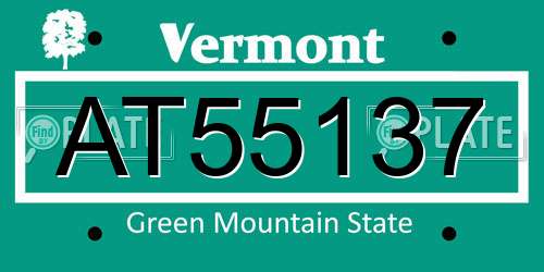 AT55137 Vermont License Plate