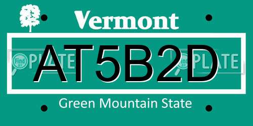 AT5B2D Vermont License Plate