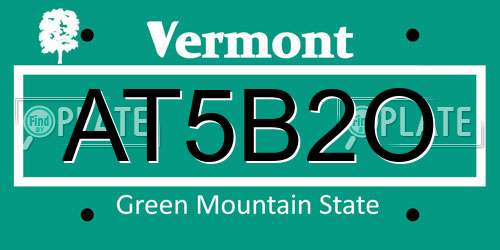 AT5B2O Vermont License Plate