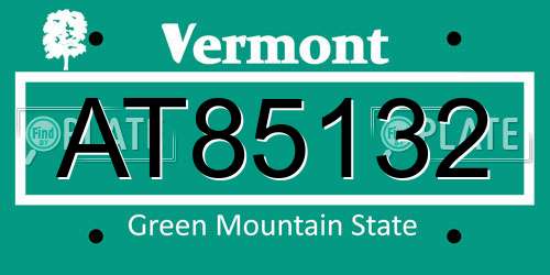 AT85132 Vermont License Plate