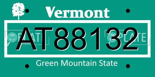 AT88132 Vermont License Plate