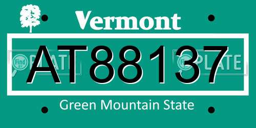 AT88137 Vermont License Plate