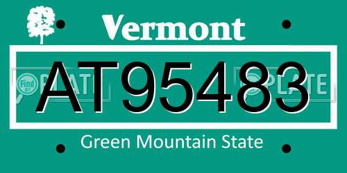 AT95483 Vermont License Plate