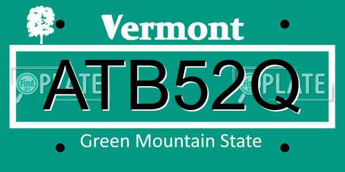 ATB52Q Vermont License Plate