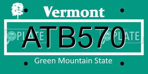 ATB570 Vermont License Plate