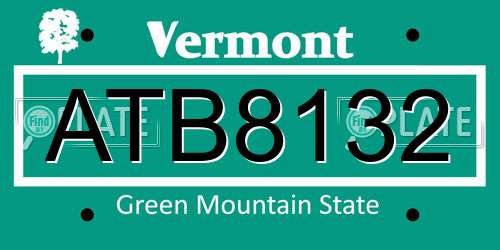 ATB8132 Vermont License Plate