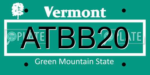 ATBB20 Vermont License Plate
