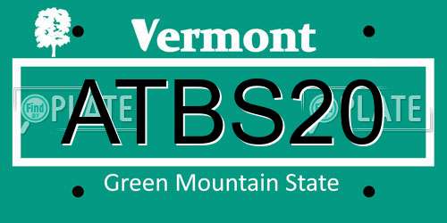 ATBS20 Vermont License Plate