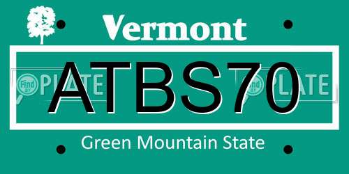 ATBS70 Vermont License Plate