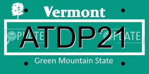 ATDP21 Vermont License Plate