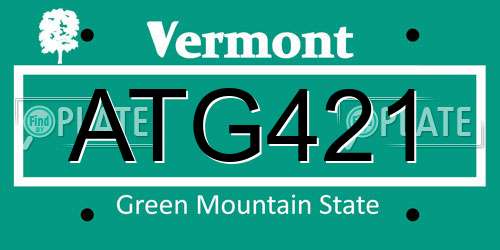 ATG421 Vermont License Plate