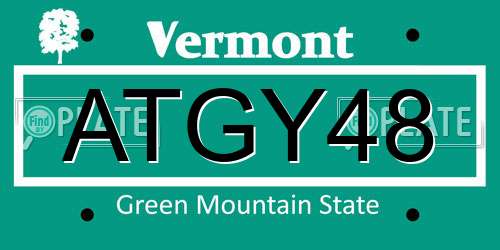 ATGY48 Vermont License Plate