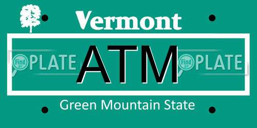 ATM Vermont License Plate