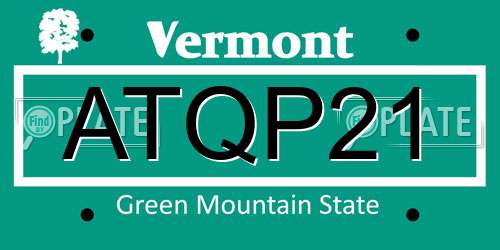 ATQP21 Vermont License Plate